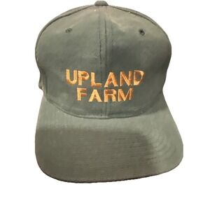 Vintage Green Corduroy Embroidered UPLAND Farm Hat One Size Cap Adjustable